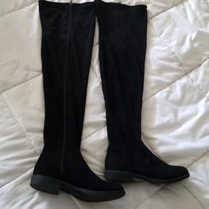 Thigh high suede boots